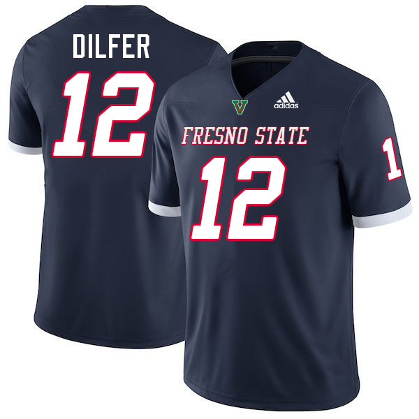 Fresno State Bulldogs #12 Trent Dilfer College Football Jerseys,Uniforms-Navy